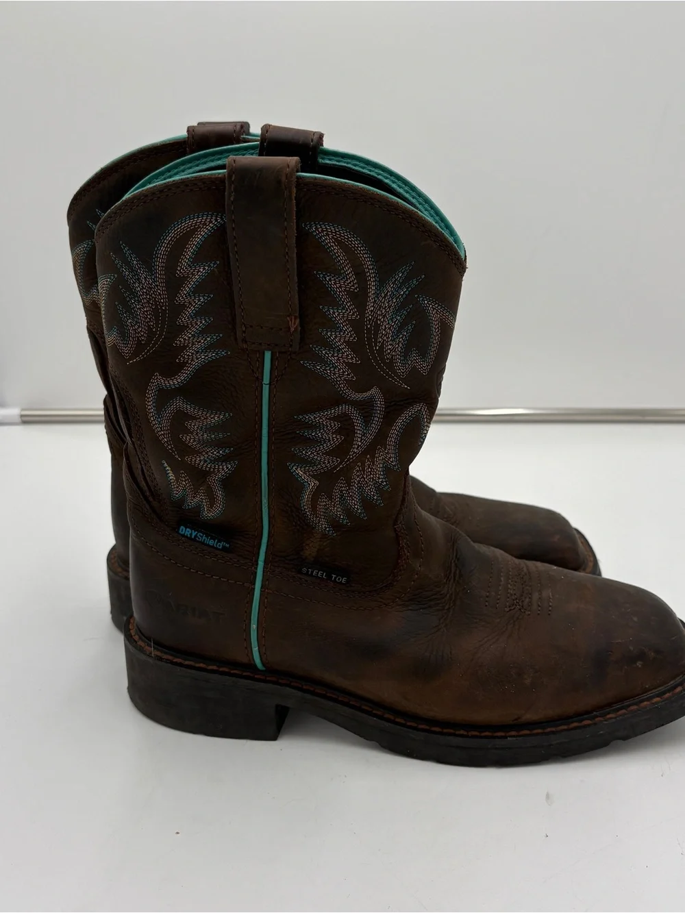 Ariat Women’s Krista Waterproof Western Cowboy Work Boots Steel Toe Size 7